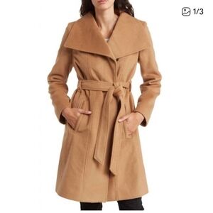 Michael Kors Camel Belted Oversized Coat
